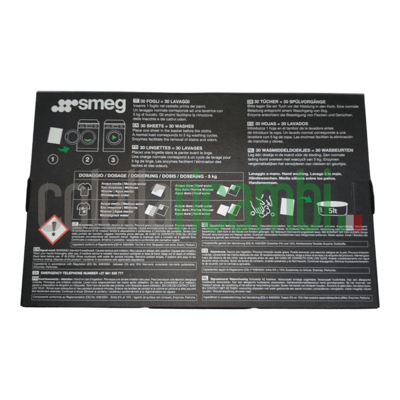 Detersivo per lavatrice in foglietti solubili Ecowash originale SMEG
