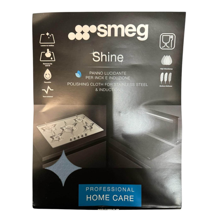 Smeg 905728 SHINE Panno lucidante per superfici in acciaio inox e induzione