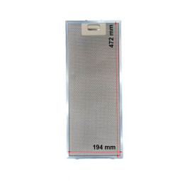 Filtro cappa alluminio 194x472x9mm Rex Electrolux AEG Elica Faber