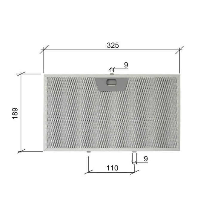Filtro alluminio 325x189x8 mm Cappa Faber