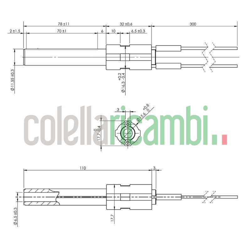 Resist.Ceramica+Tung. C/Flangia 300W Stufe a Pellet EdilKamin14701070