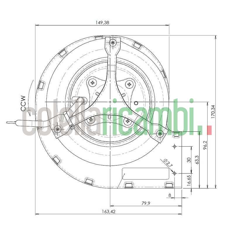 Ventilatore Centrifugo Trial Cad12r 90W Stufe a Pellet Ecoteck 14706080