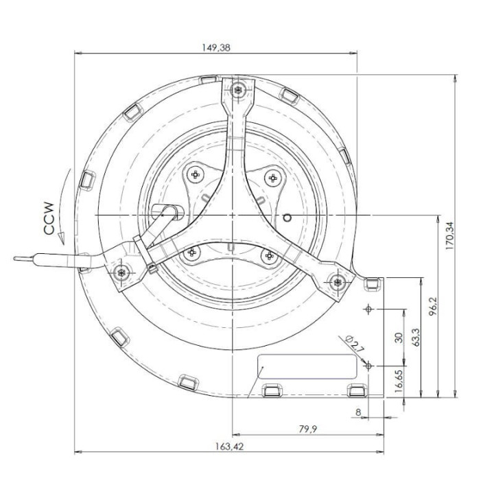Ventilatore Centrifugo Trial Cad12r 90W Stufe a Pellet Ecoteck 14706080