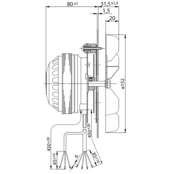 Estrattore Ebm R2e150-An91 Con Encoder 32W Ventola 150Mm