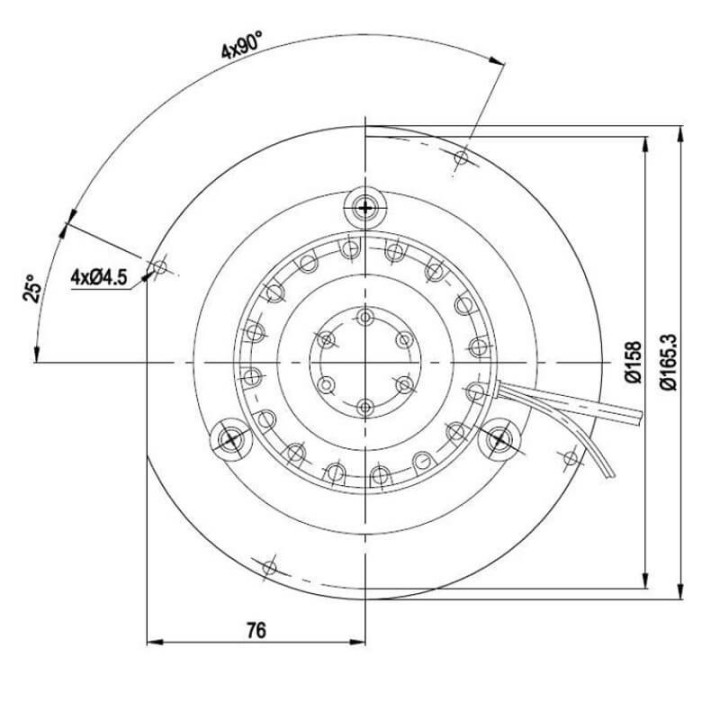 Estrattore Ebm R2e150-An91 Con Encoder 32W Ventola 150Mm
