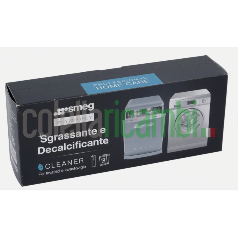 Smeg Cleaner Sgrassante Decalcificante Polvere Lavatrici Lavastoviglie 12Bustine