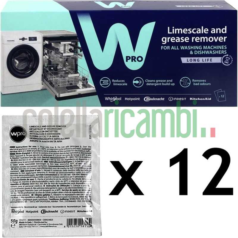 Confezione 12 Buste Da 50gr Anticalcare e Antisgrassante Lavatrice 484000008810