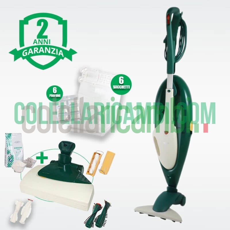 Aspirapolvere Vorwerk Folletto Kobold VK135 + Battitappeto EB350 Rigenerato