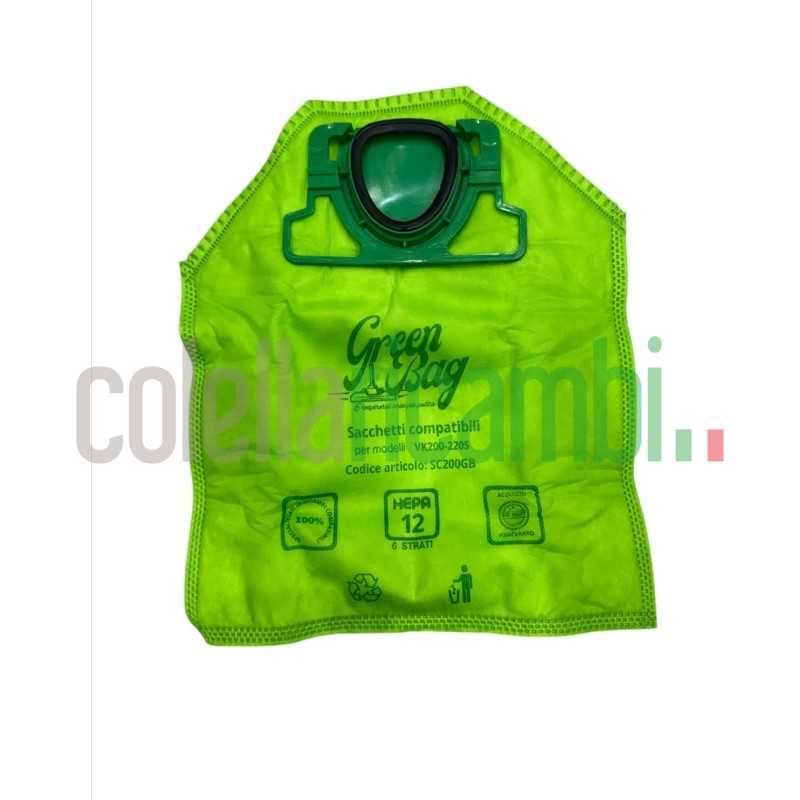 Sacchetti Compatibili LINEA GREEN per Vorwerk Folletto VK200 VK220S 6 PZ