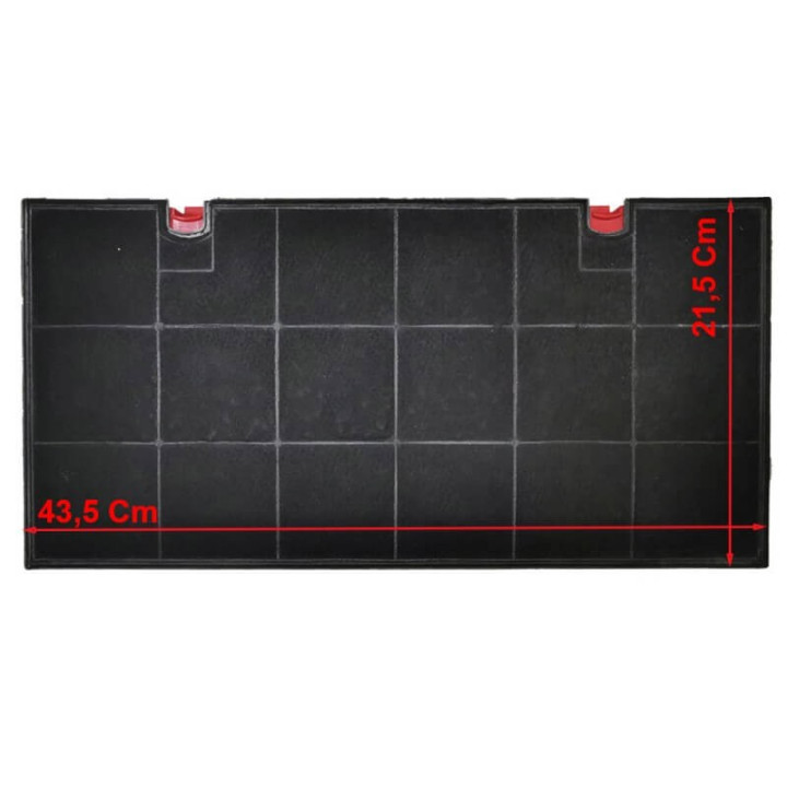 Filtro in carbone 43,5 x 21,5 Cm TYPE 150 cappa Elica