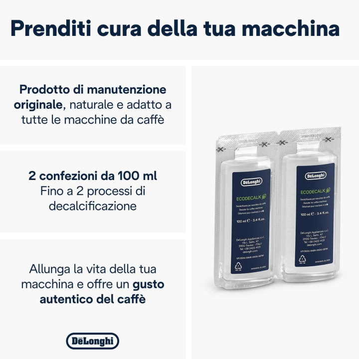 De'Longhi Dlsc200 Ecodecalk Decalcificante Naturale Per Tutte Le Macchine Da Caffè