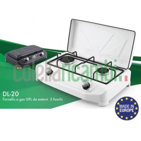 Fornello a Gas GPL 2 Fuochi da Esterno per Campeggio