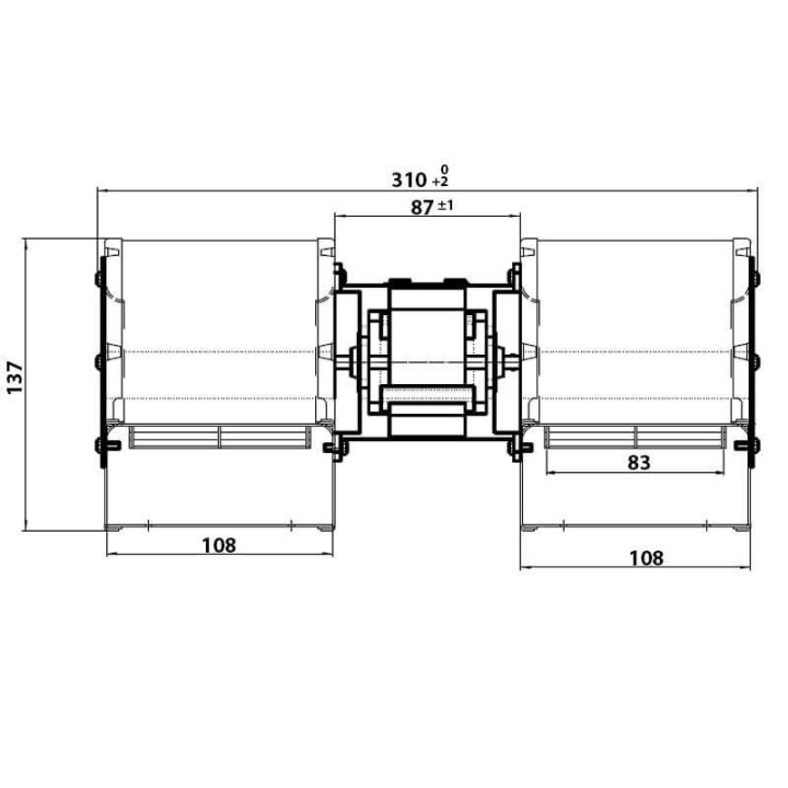 Ventilatore Centrifugo Cfd 80X35-35 Doppia Aspirazione Per Stufe a Pellet EcoForest 14706012