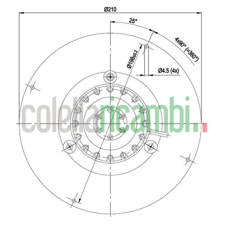 Estrattore Ebm R2e180-Cg82 Con Encoder 72W Ventola 180Mm Stufe a Pellet Camminetti  14706004