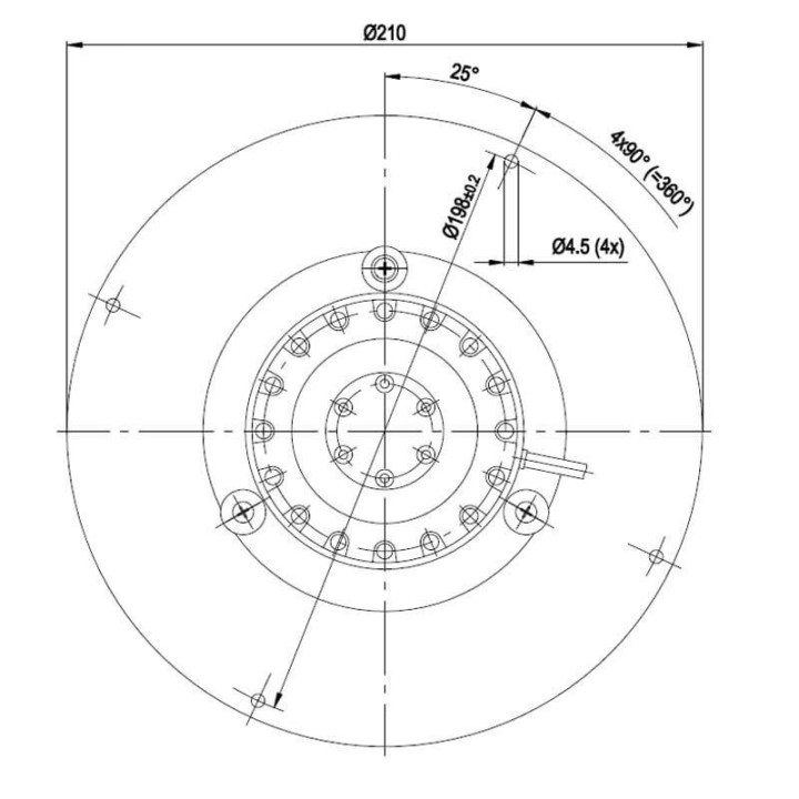 Estrattore Ebm R2e180-Cg82 Con Encoder 72W Ventola 180Mm Stufe a Pellet Camminetti  14706004