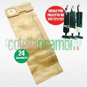 Sacchetti Compatibili per Vorwerk Folletto VK120 VK121 VK122 (24 PZ)