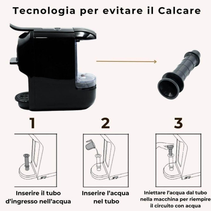 Macchina Caffè per Nespresso, Cialde e Dolce Gusto 3 adattatori compatibili per ogni Caffè
