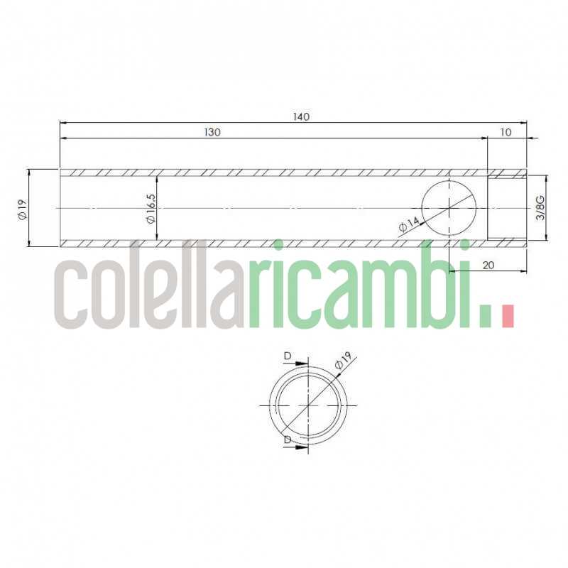 Tubo convogliatore per resistenze stufe a pellet 14701071