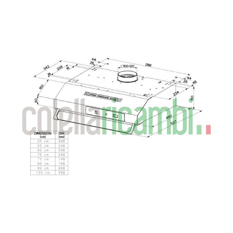 Cappa ad Incasso sottopensile 60 cm Finitura Nero e Acciaio Faber TCH04 PLUS SS16A 741 300.0557.489