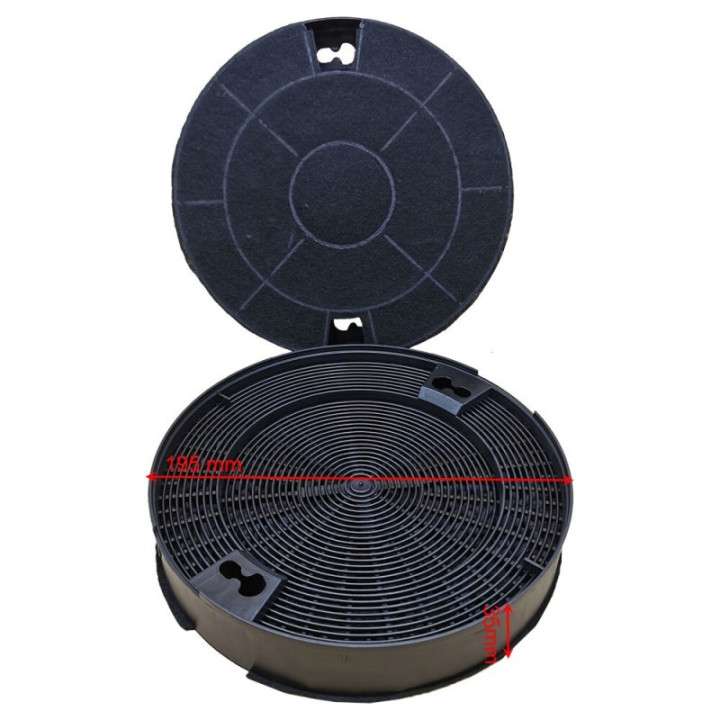 Coppia Filtri (x2) ai Carboni Attivi per Cappa Aspirante Elica Ariston Whirlpool Smeg, Dimensioni: 195x35 mm Mod.29 KIT0161374
