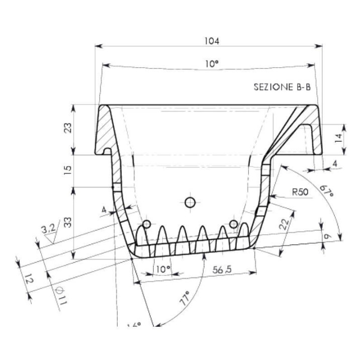 Assieme cestello braciere per stufe a pellet 001N
