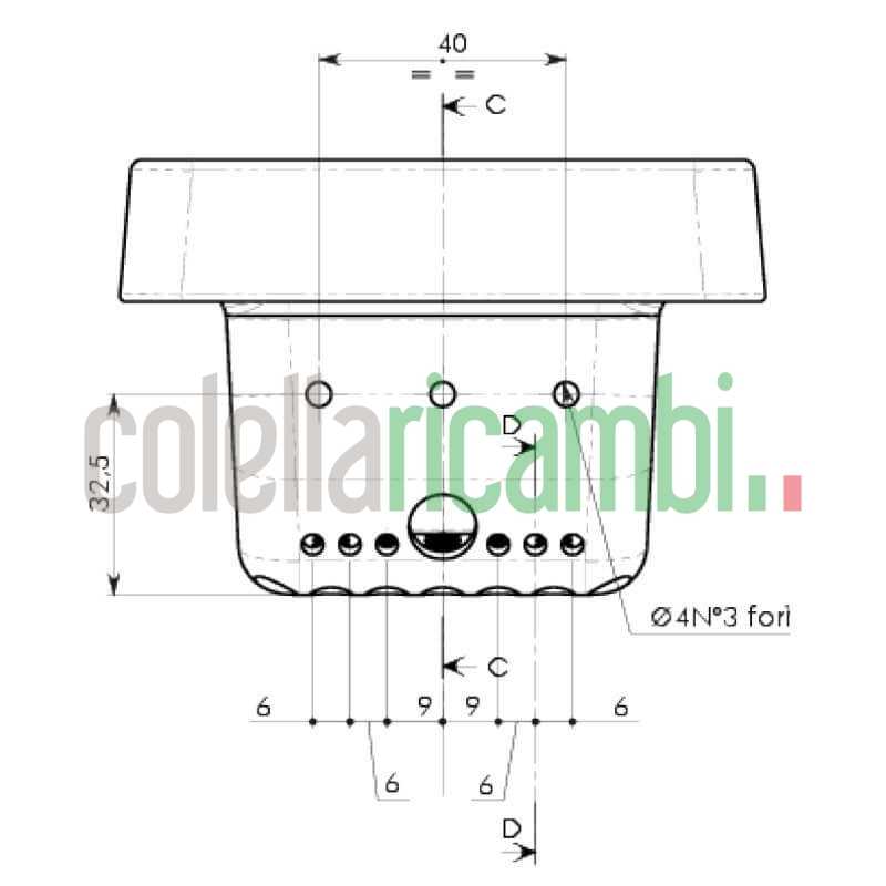 Assieme cestello braciere per stufe a pellet 001N