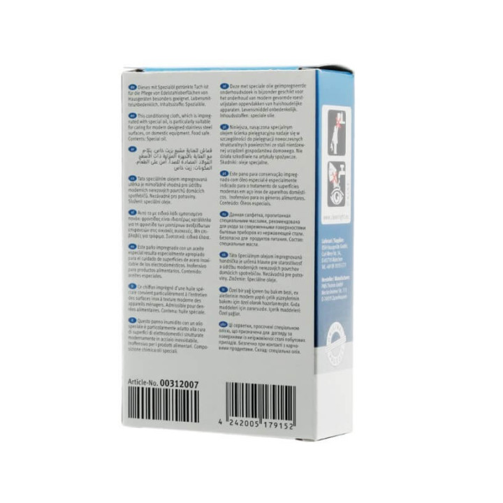 Panno salvietta pulizia acciaio inox frigorifero Bosch Siemens Side By Side 00312007