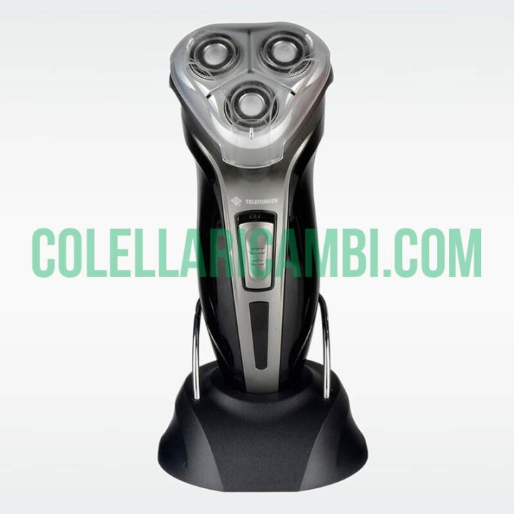 Rasoio Elettrico Ricaricabile Telefunken con Regolabarba a Scomparsa 3 Lame Rotanti e Testina Flex & Float Cordless Senza Fili
