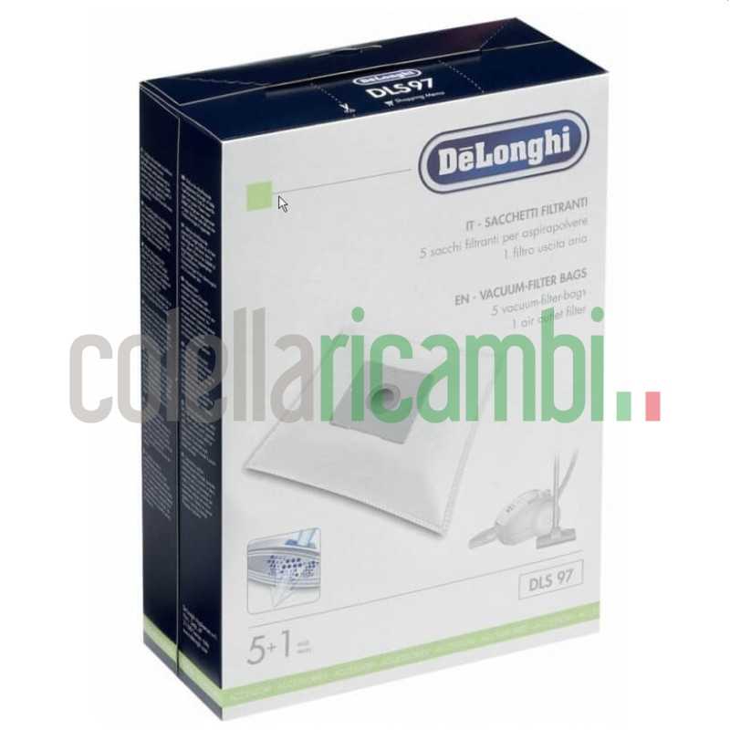 5 sacchetti microfibra + filtro uscita aria Originale De Longhi 5519110391