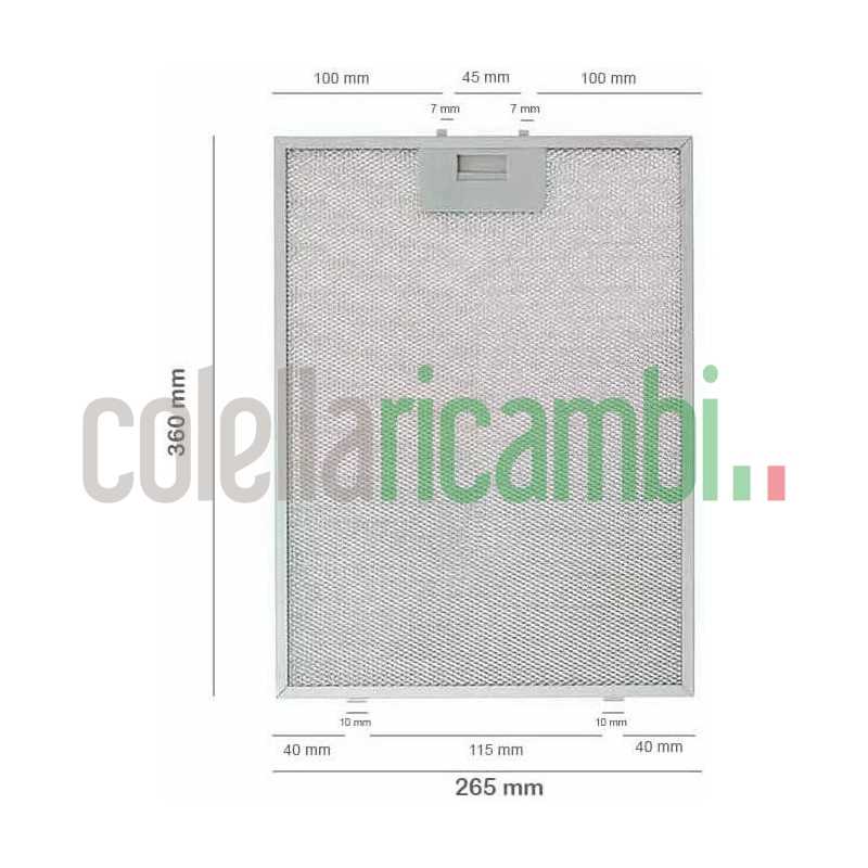 Filtro cappa aspirante Bosch Siemens 360x265mm 00703451 703451