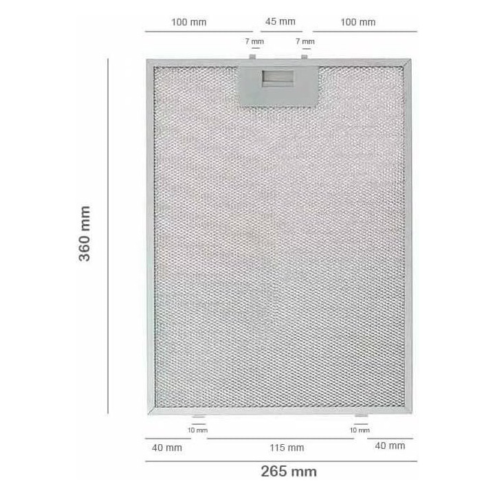 Filtro cappa aspirante Bosch Siemens 360x265mm 00703451 703451