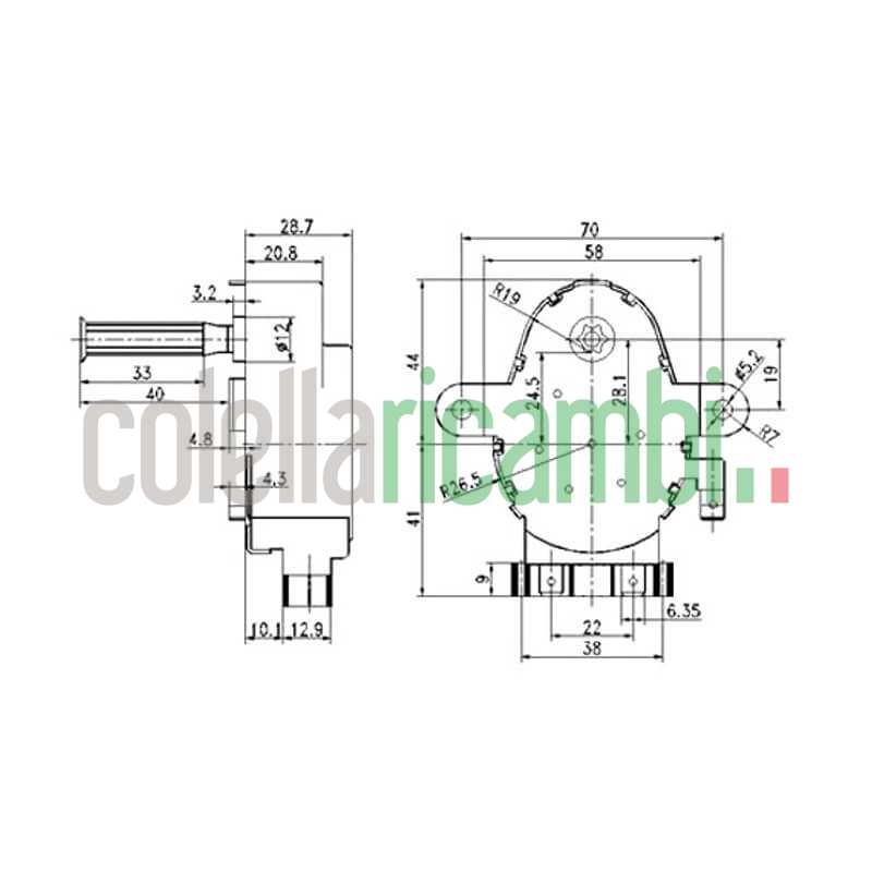 Motorino girarrosto universale 2rpm, 4Watt. 34200010