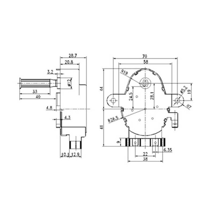 Motorino girarrosto universale 2rpm, 4Watt. 34200010