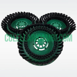 Tris Dischi Spazzole Setole Larghe per Lucidatrice Folletto PL510 PL511 PL512