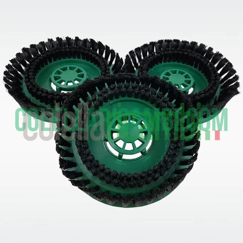 Tris Dischi Spazzole Setole Larghe per Lucidatrice Folletto PL510 PL511 PL512