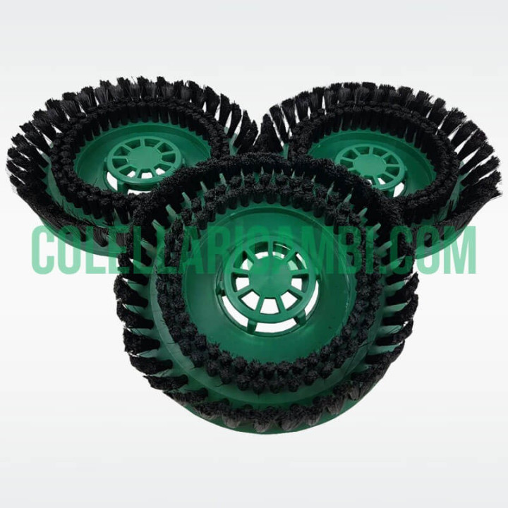 Tris Dischi Spazzole Setole Larghe per Lucidatrice Folletto PL510 PL511 PL512