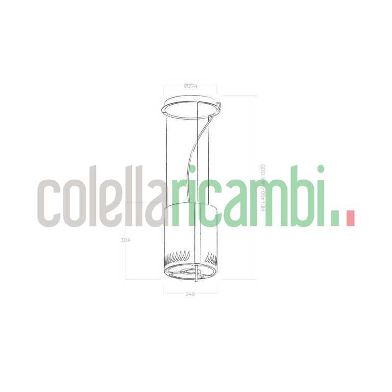 Cappa a Isola Sospesa con diametro da 25 cm in acciaio inox Elica 64714985-1