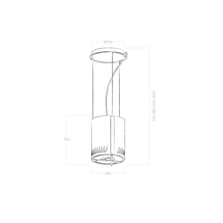 Cappa a Isola Sospesa con diametro da 25 cm in acciaio inox Elica 64714985-1