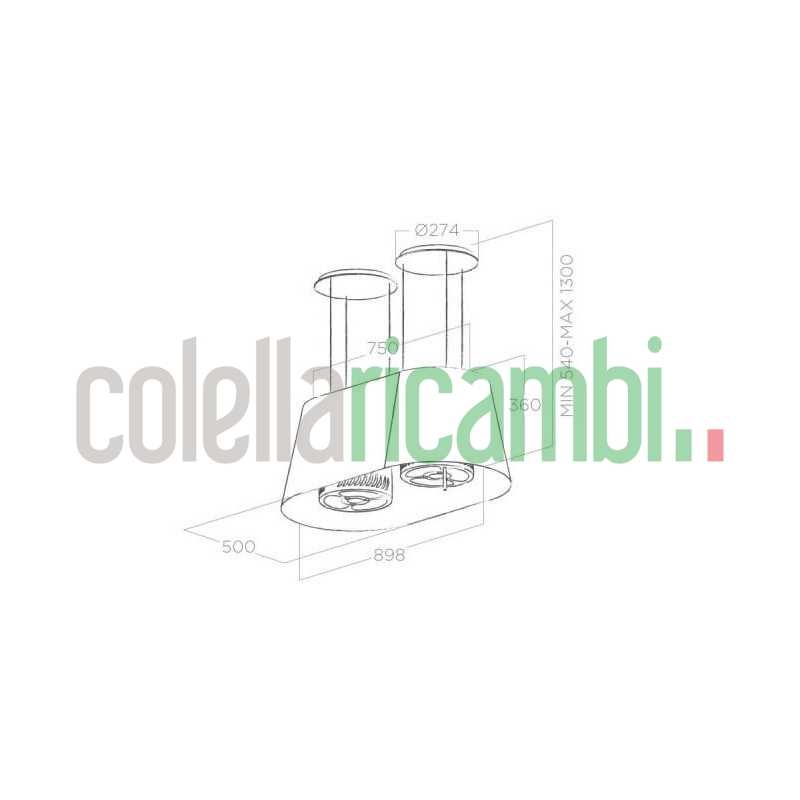 Twin ix/f 90 cappa isola sospesa Elica 65414590A