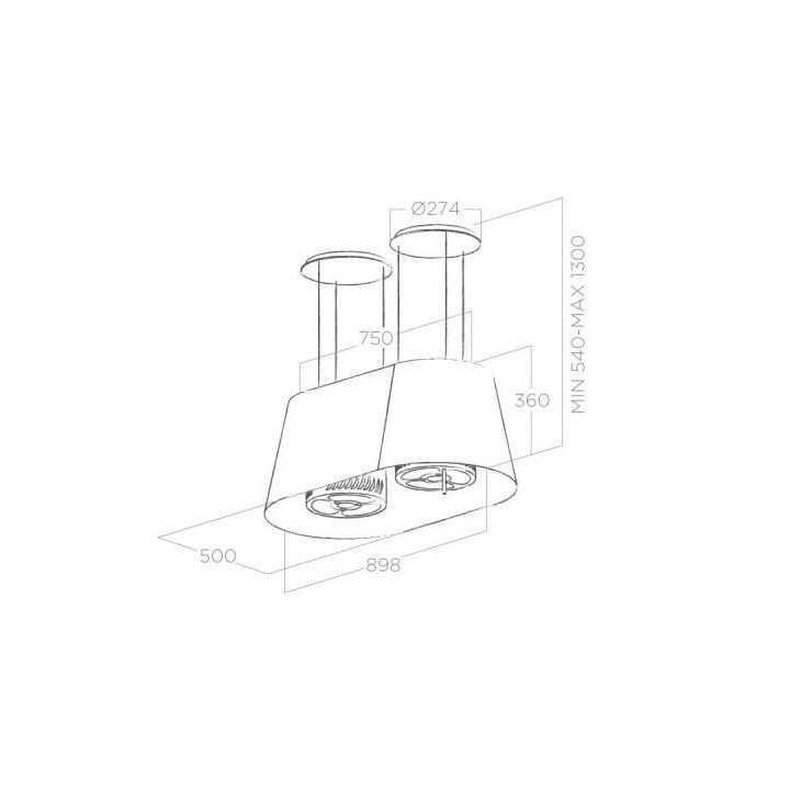 Twin ix/f 90 cappa isola sospesa Elica 65414590A