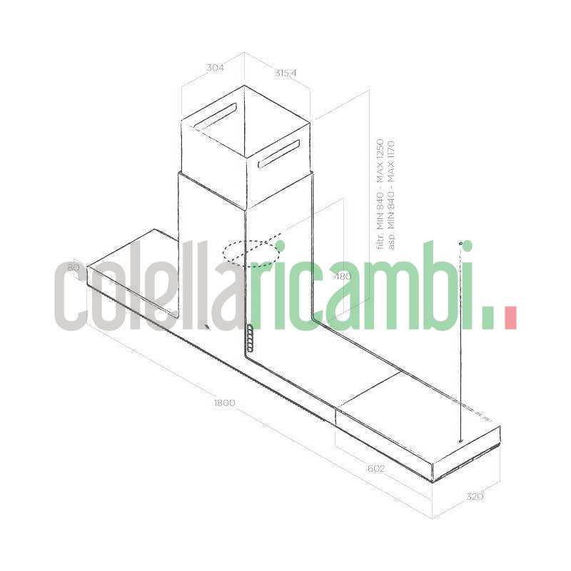 Cappa a isola HAIKU ISLAND BL/A/180, 32x180 cm Elica PRF0146287