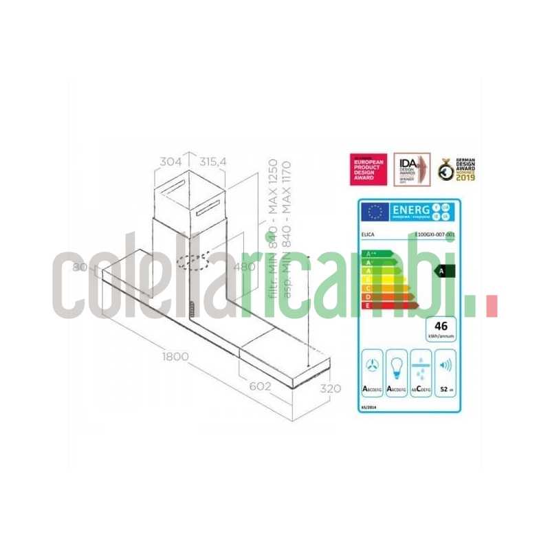 Cappa a isola HAIKU ISLAND BL/A/180, 32x180 cm Elica PRF0146287