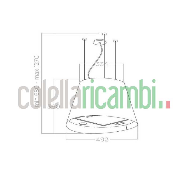 Cappa ad Isola Juno Urban Ghisa da 50cm Elica PRF0147728B