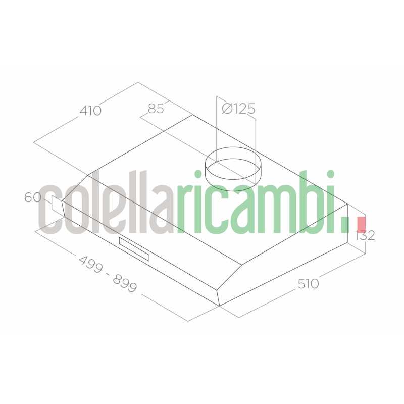 Cappa incasso 60cm bianco Elica Krea Gfa 55310774B