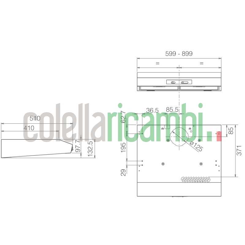 Cappa incasso 60cm bianco Elica Krea Gfa 55310774B