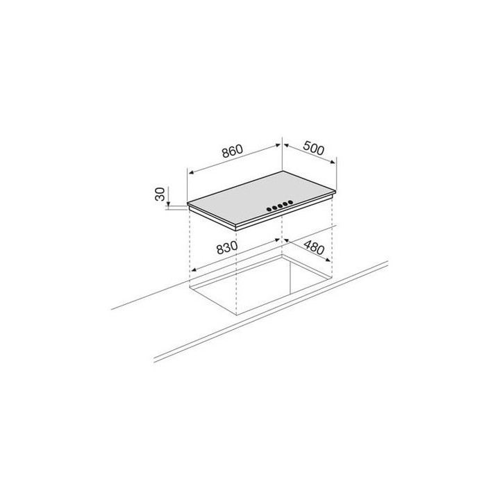 Piano cottura 90cm inox GLEM GT955IX