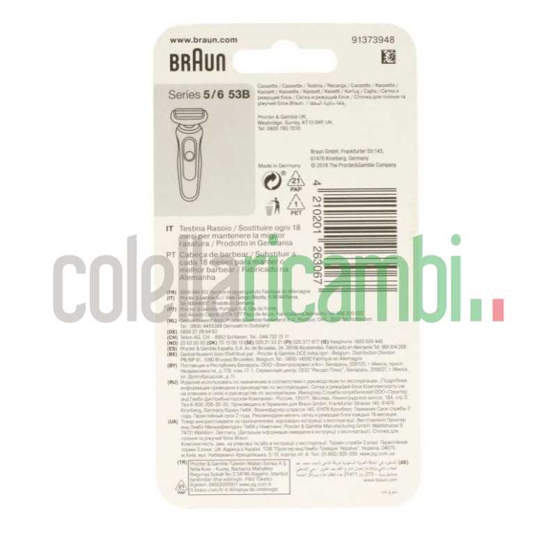 Testina per rasoio Braun CombiPack 53B Series 5 - 6 Nero 81733844
