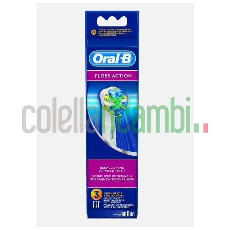 3 Testine di ricambio per spazzolino elettrico Oral-B EB 25-3 Floss Action Braun
