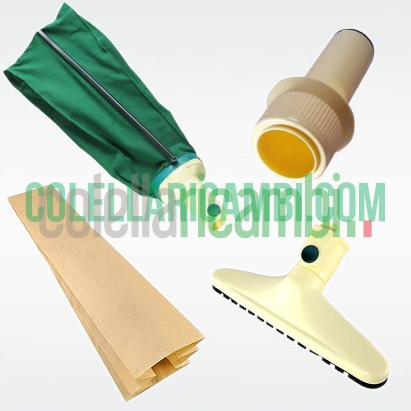 Kit Risparmio Ricambi Folletto VK116 VK117 Unità Bocchettone Sacchetti Spazzola