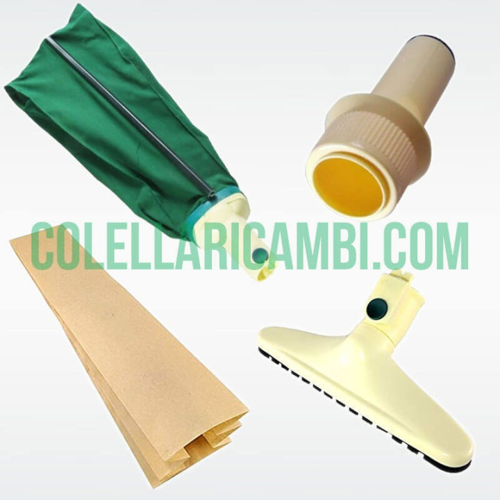 Kit Risparmio Ricambi Folletto VK116 VK117 Unità Bocchettone Sacchetti Spazzola